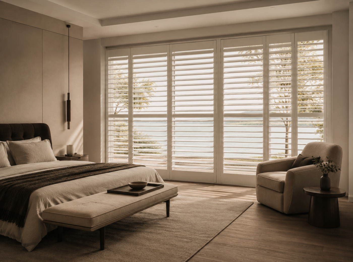 Why small light gaps remain — closed plantation shutters 1024x761